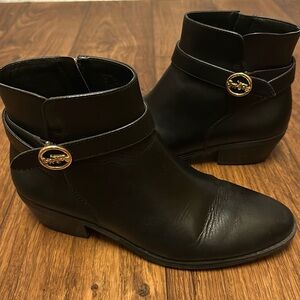 Coach Debi Leather Ankle Booties Black Size 9